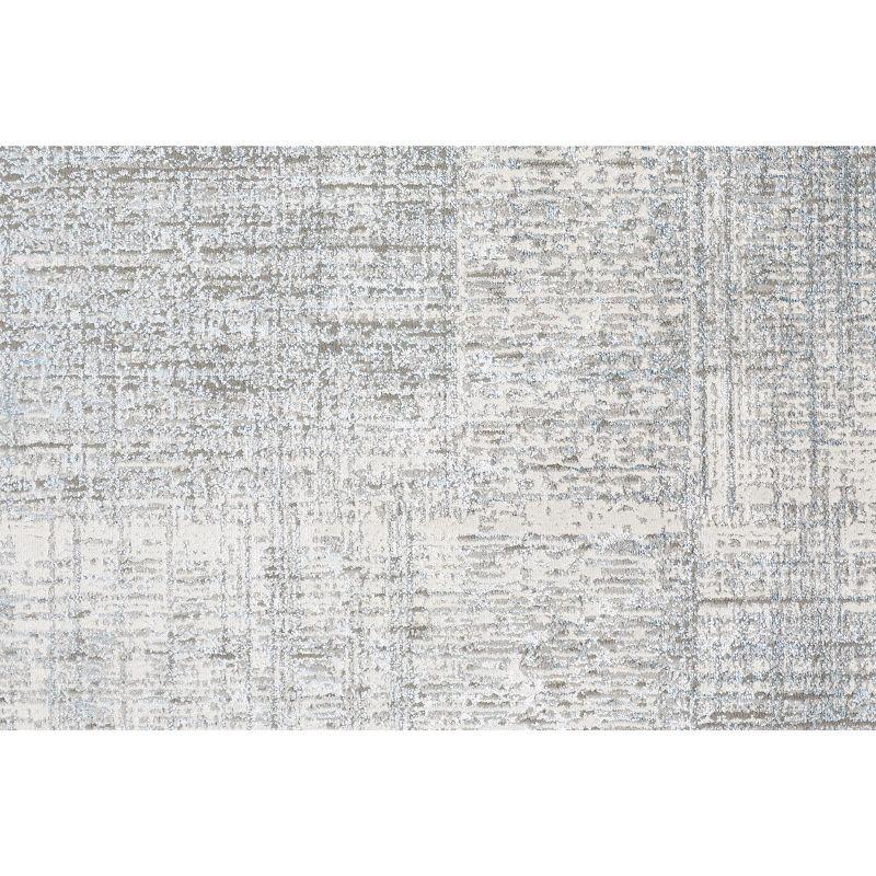 Azure Modern Abstract White/Gray/Blue Area Rug