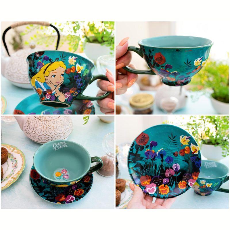 Silver Buffalo Disney Alice In Wonderland Ceramic Teacup and Saucer Set | SDCC 2022 Exclusive