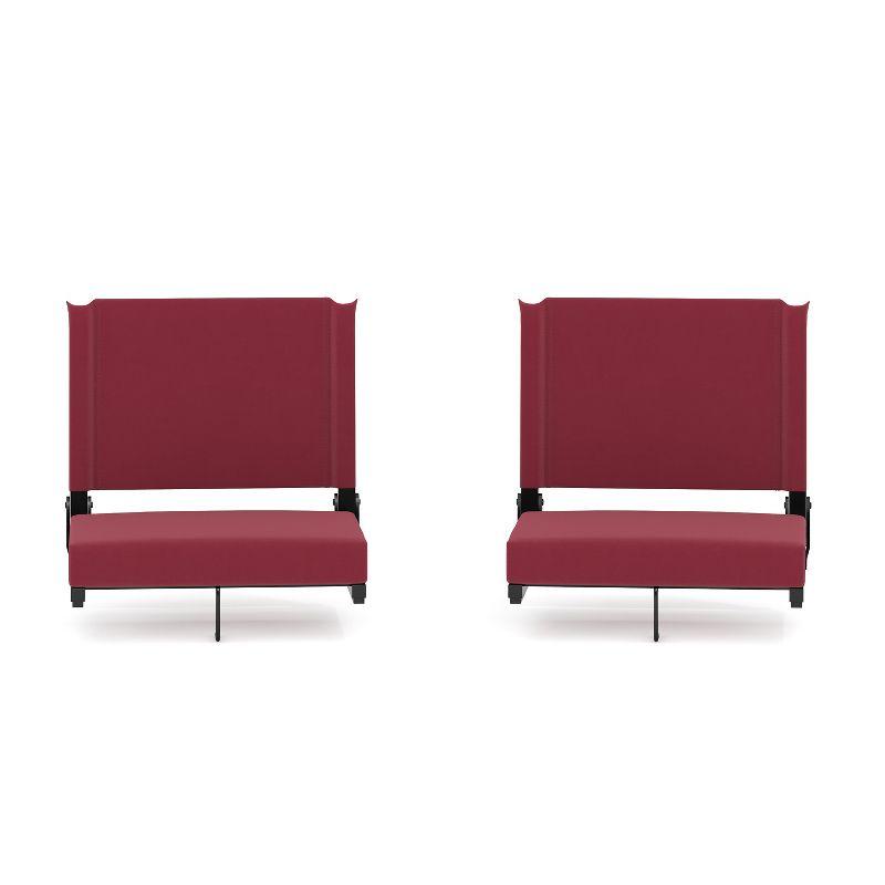 Compact Maroon Ultra-Padded Portable Stadium Seat Duo