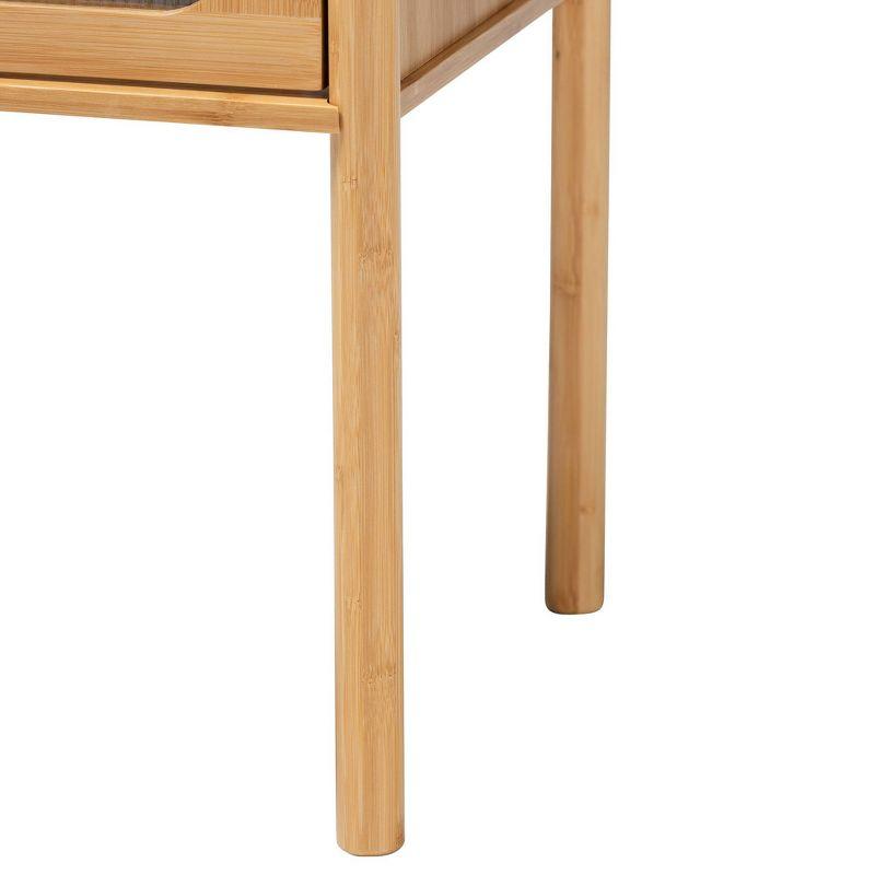 Naresh Bamboo Wood 1 Drawer End Table Natural Brown - Baxton Studio