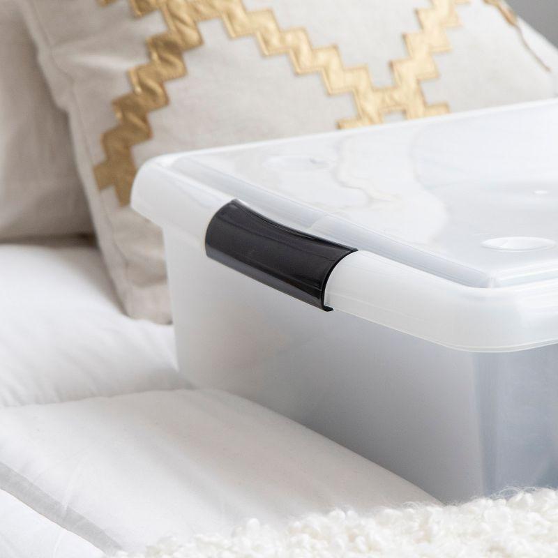 BEACHWATER POOL & SPA, LLC Plastic Under Bed Storage Nestable Organizer Bin Container With Secure Lids And Durable Buckles, 4-Pack, Under Bed Storage Containers For Clothes Shoes Bedding