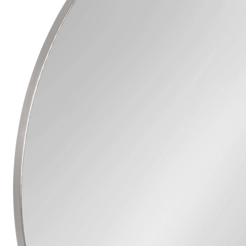 Kate & Laurel All Things Decor 28" Rollo Round Wall Mirror Silver: Modern Metal Frame, No Assembly Required