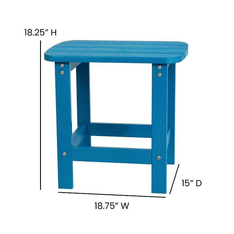 Flash Furniture Charlestown All-Weather Poly Resin Wood Commercial Grade Adirondack Side Table