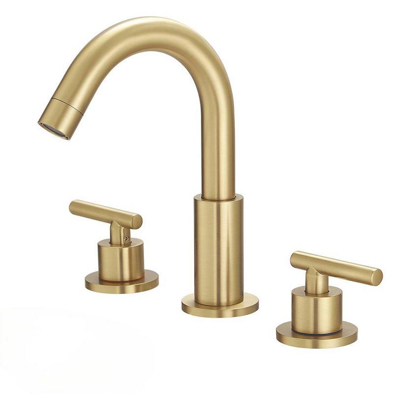 Brushed Gold Stainless Steel 8" Widespread Bathroom Faucet