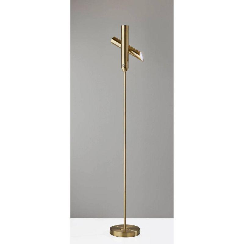 Adesso Vega Torchiere (Includes LED Light Bulb) Antique Brass: Modern Metal Floor Lamp with Touch Sensor, ETL Listed