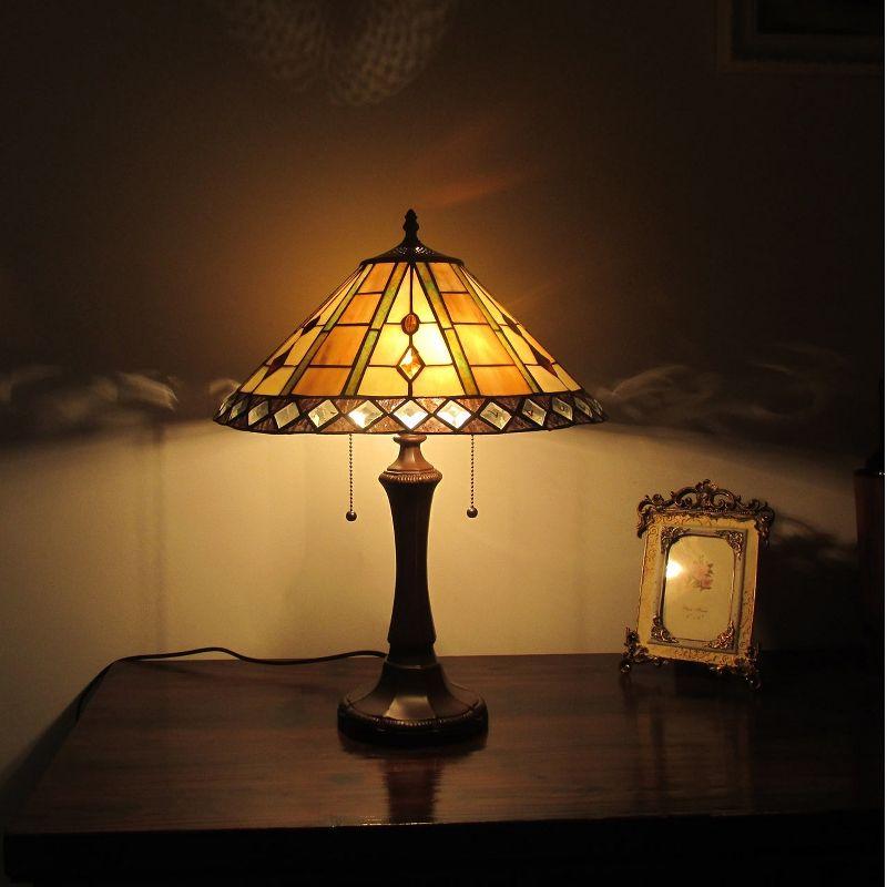 Chloe Lighting Godwine Tiffany-style 2 Light Geometric Table Lamp 16" Shade