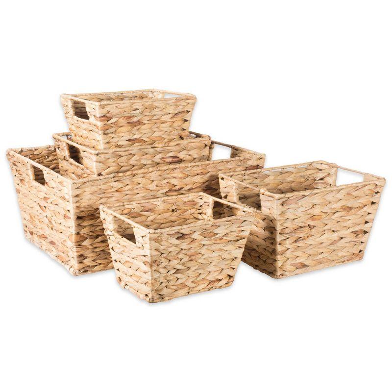 Natural Water Hyacinth Rectangular Storage Basket Set