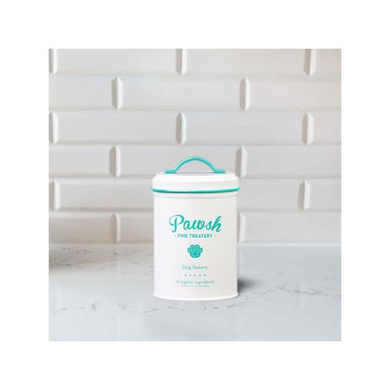 Amici Pet Pawsh Treatery Metal Storage Canister, 44 oz. , White Mint