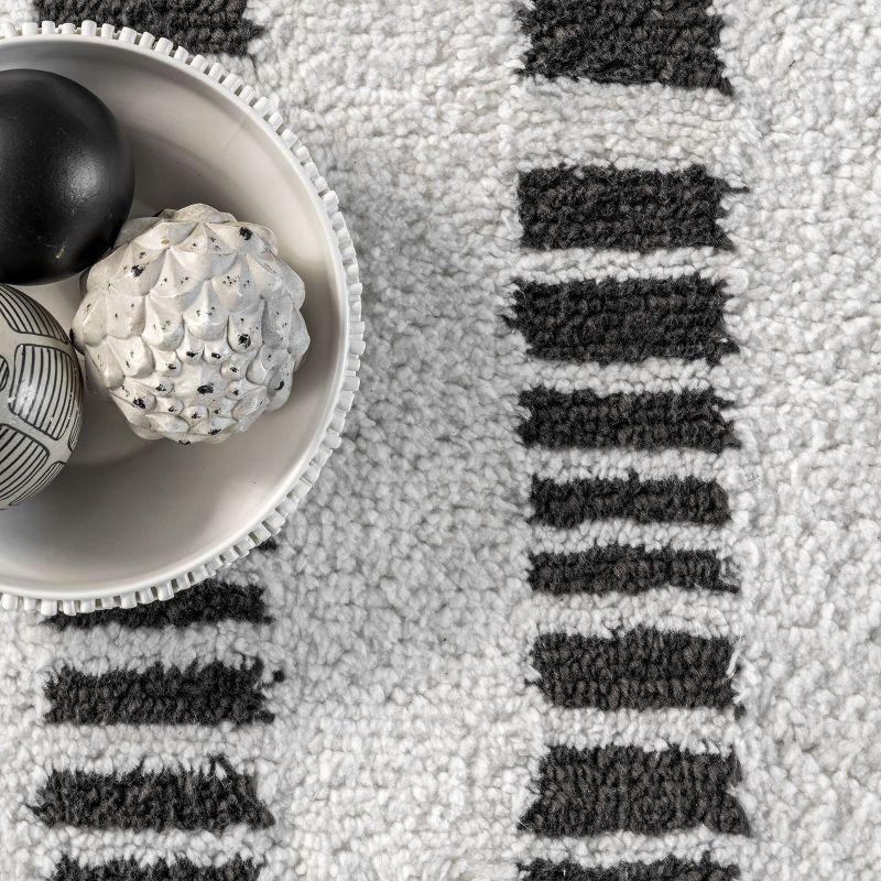 Nuloom Kasha Striped 8x10 Indoor Area Rug for Living Room Bedroom Dining Room Kitchen, Grey/Ivory