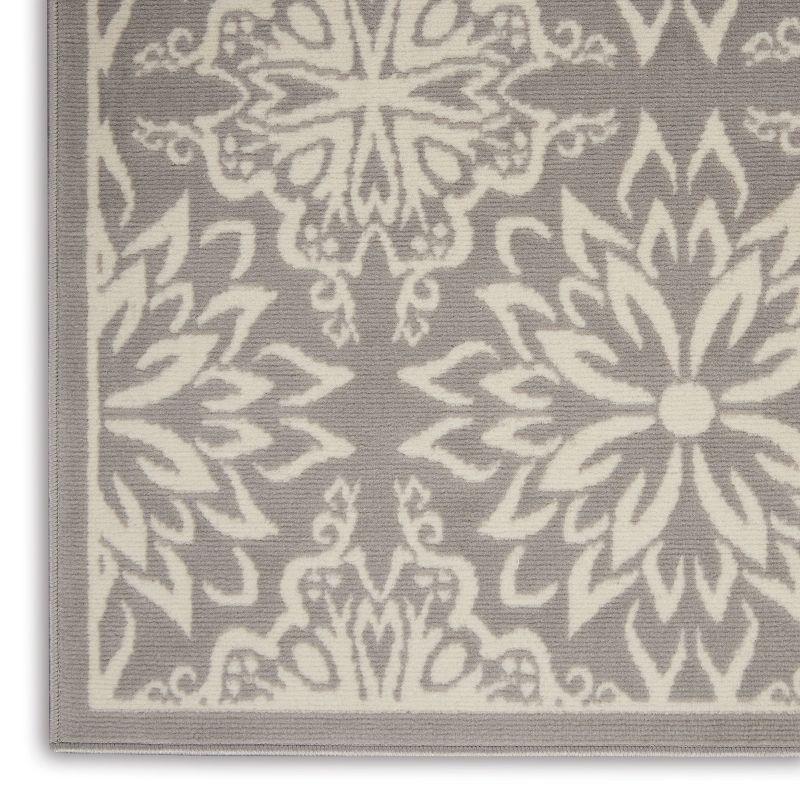 Nourison Jubilant 5'3" x 7'3" (5' x 7') Ivory/Grey Area Rug Beach Transitional Floral by Nourison