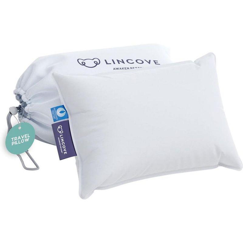 Lincove Canadian Down Feather Travel Pillow - Luxurious Head and Neck Support for Comfortable Travel