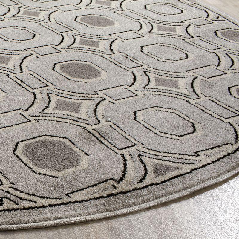 Amherst AMT431 Power Loomed Indoor Area Rug - Light Grey/Ivory - 7'x7' - Safavieh