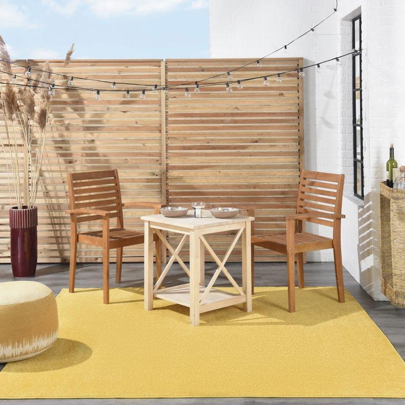 Sunny Square 7' Synthetic Yellow Rug for Indoor/Outdoor Use