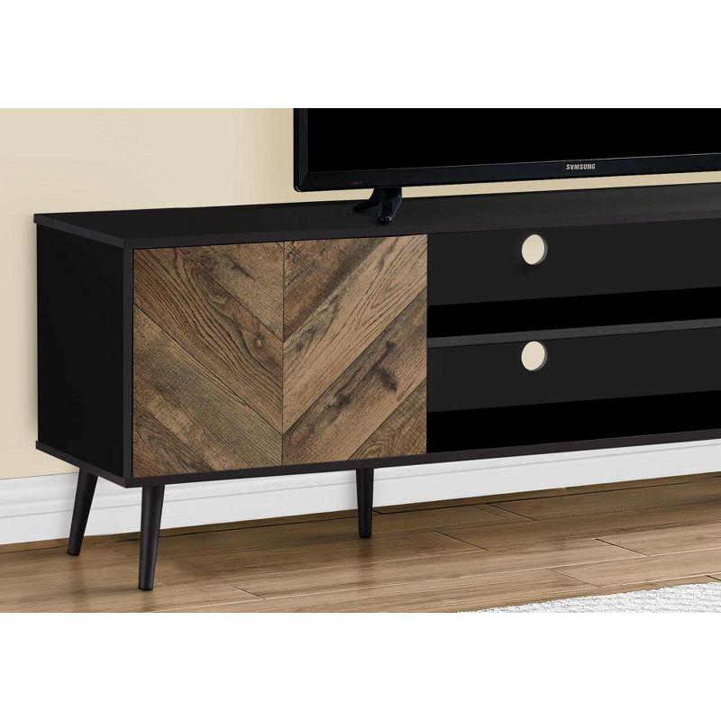 George Oliver Tv Stand, 72 Inch, Console, Media Entertainment Center, Storage Cabinet, Living Room, Bedroom And Black Laminate Metal, Contemporary, Modern