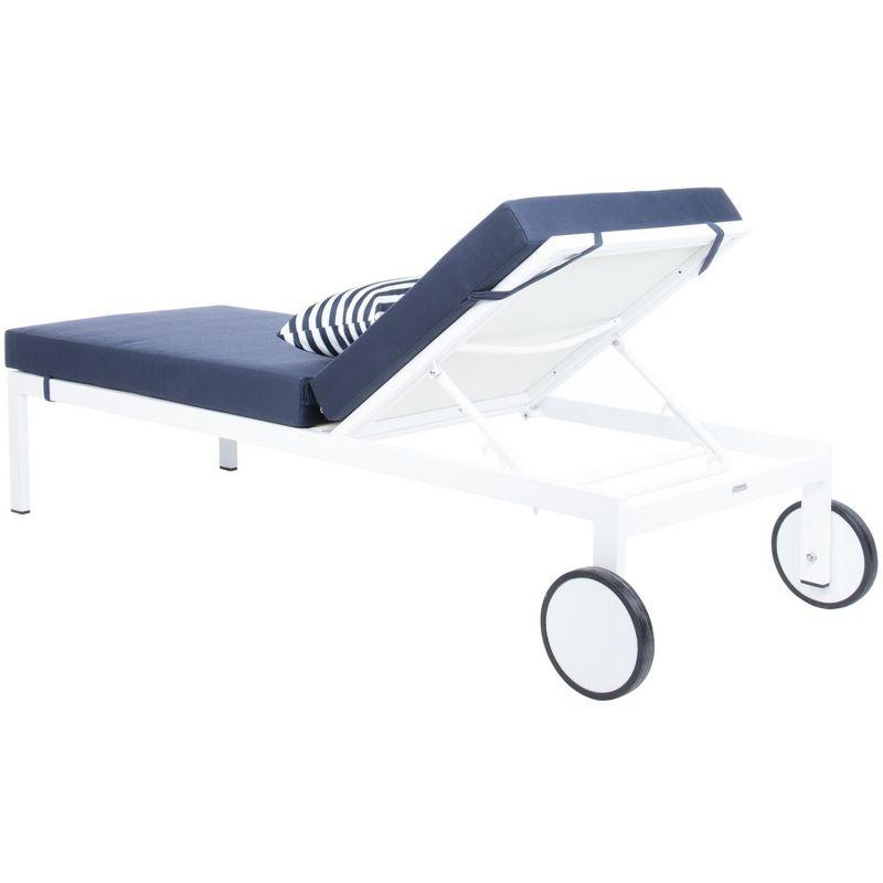 Yves Sun Lounger - Outdoor - PAT4042 - Navy/White -Safavieh