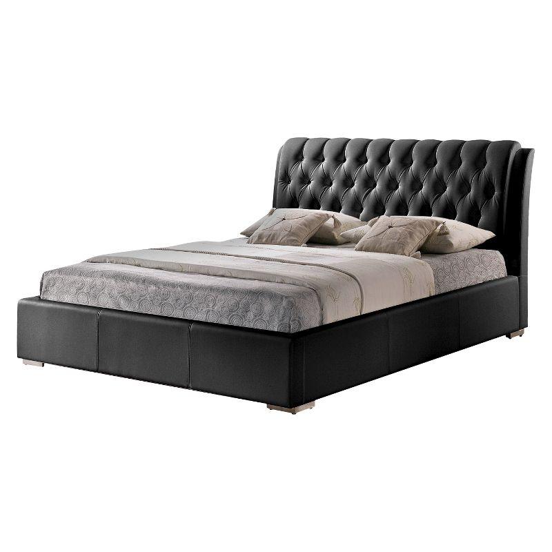 Bianca Black Queen Bed with Tufted Upholstered Headboard