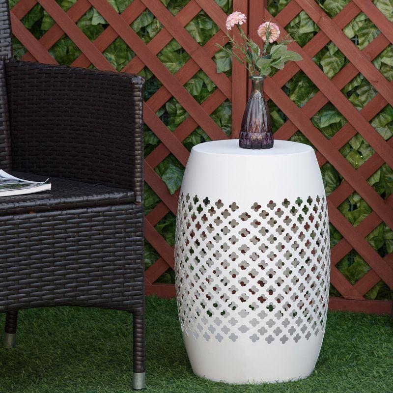 Latitude Run® Outsunny 12.5" Steel Round Patio End Table - Versatile Indoor & Outdoor Accent