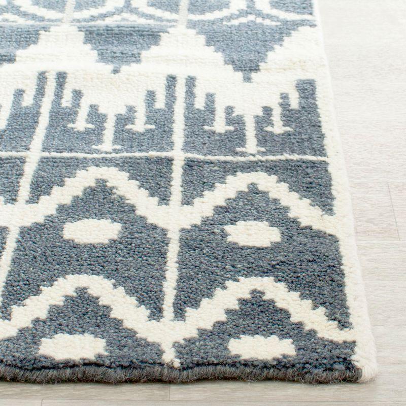 Kenya 4' x 6' Gray and Blue Hand-Knotted Wool Area Rug