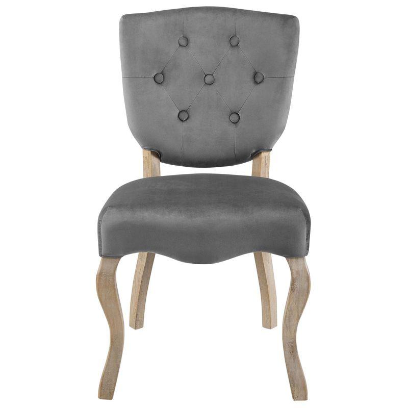 Modway Array Vintage French Performance Velvet Dining Side Chair Gray