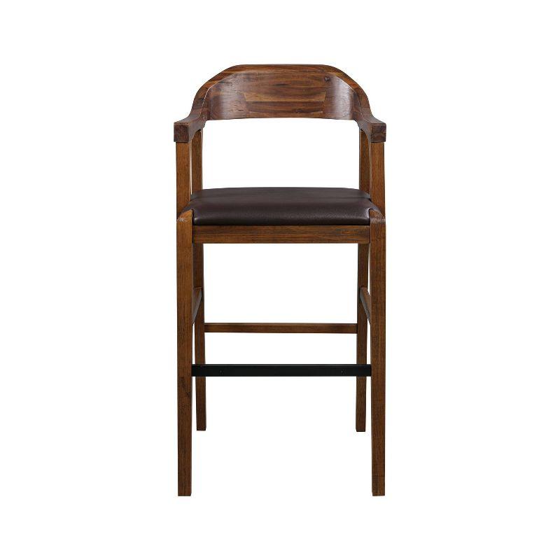 Rasmus Stationary Barstool: 29" Faux Leather, Eco-Friendly Wood, Fixed Height - Boraam