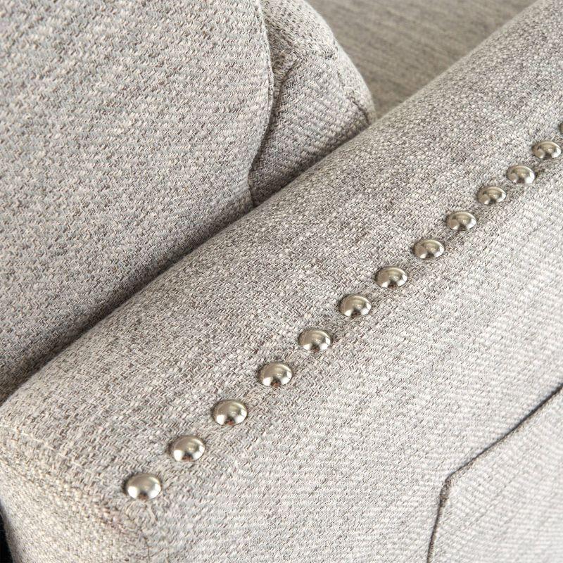 Alscot Contemporary Push Back Recliner Light Gray - Christopher Knight Home: Nailhead Trim, Polyester Upholstery