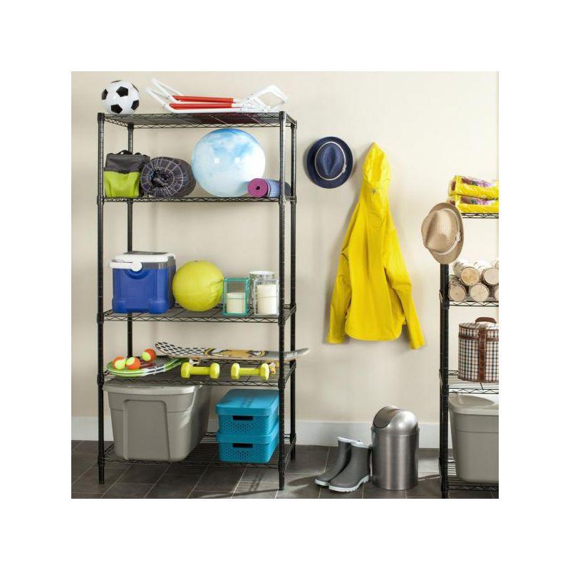 Alpha 5 Tier Shelving - Black - Safavieh