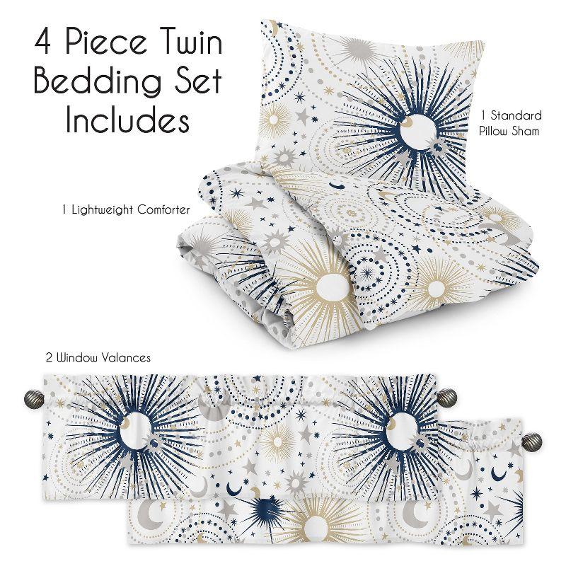 Celestial Gold/Gray/White Microfiber 4 Piece Set