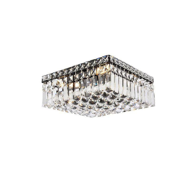 Maxime 14-Inch Black and Crystal LED Flush Mount