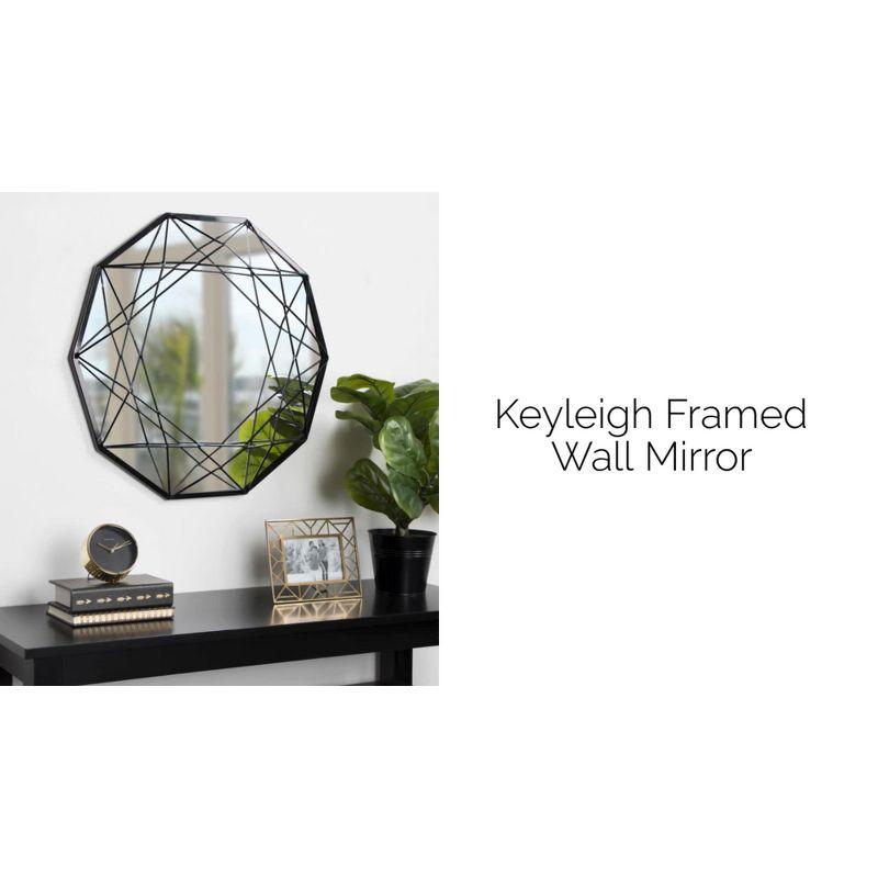 Gold Geometric Metal Round Accent Wall Mirror