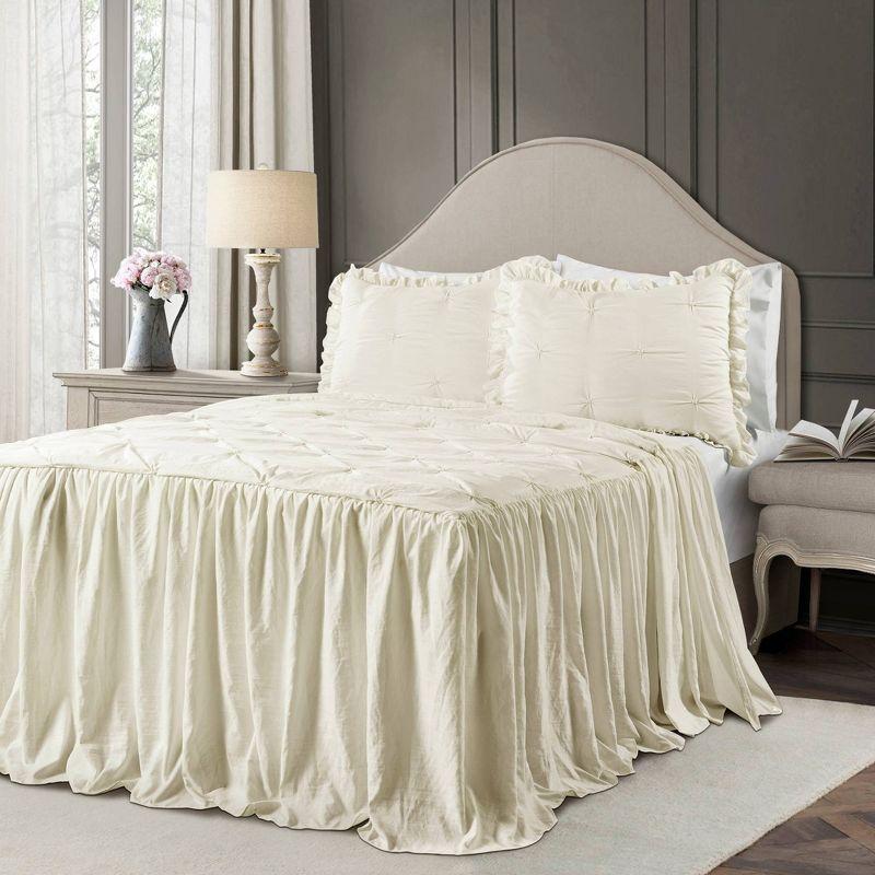 Lush Décor Ravello Pintuck Ruffle Skirt Bedspread & Sham Set