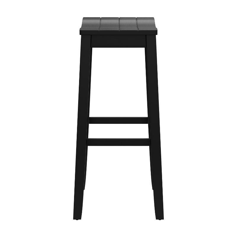 30" Fiddler Wood Backless Counter Height Barstool Black - Hillsdale Furniture: Saddle Seat, Matte Finish, Farmhouse Style