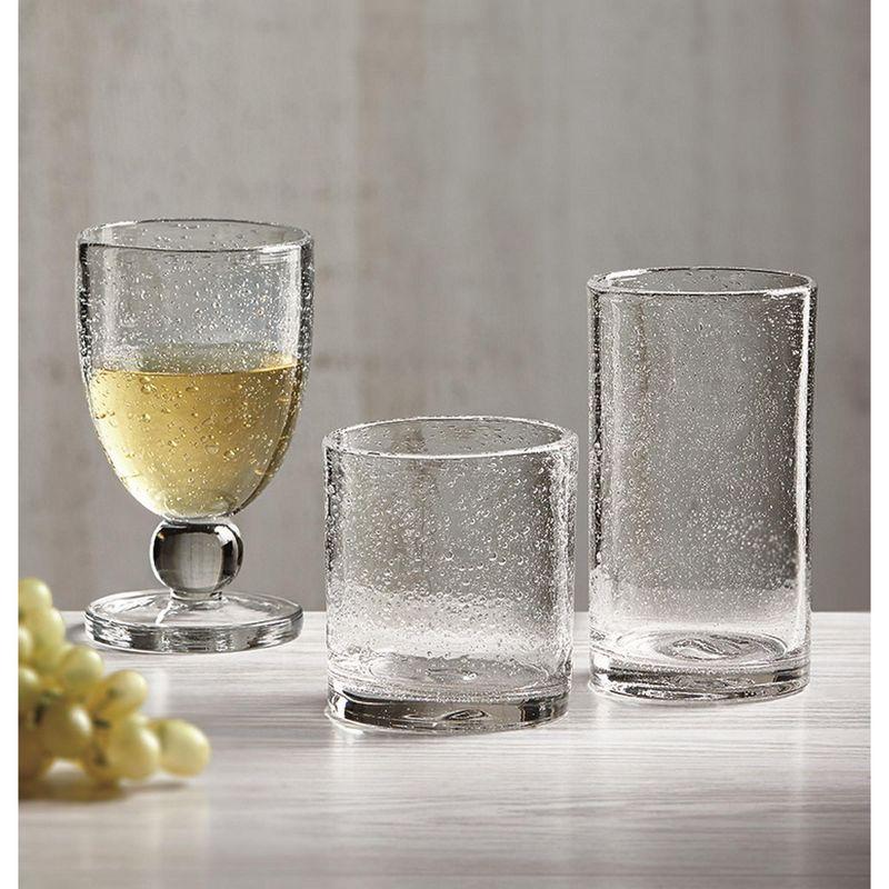 Clear Handcrafted Bubble Glass Double Old Fashioned Tumbler