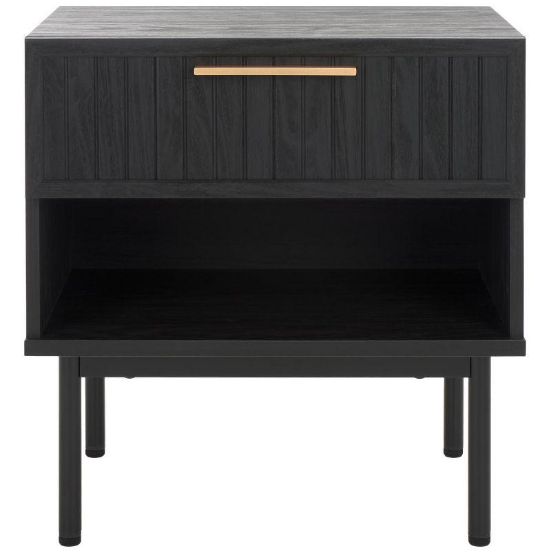Axelle 1 Drawer Nightstand - NST9607 - Black/Black - Safavieh