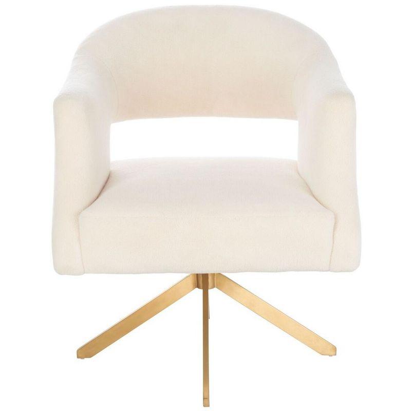 Quartz Swivel Accent Chair - SFV4736 - Ivory/Gold - Safavieh Couture