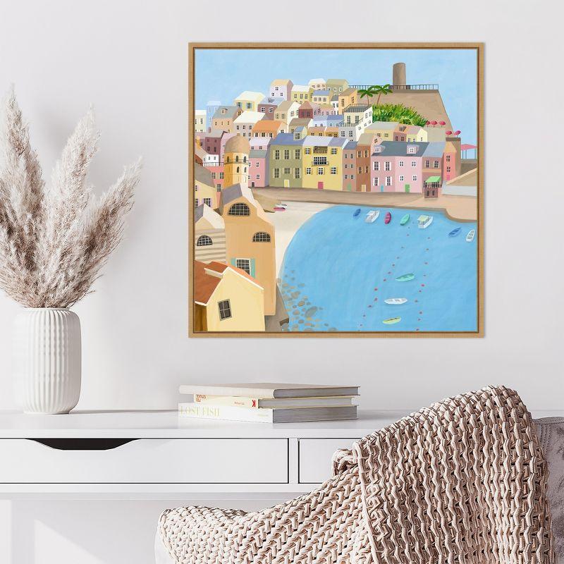 Amanti Art Italian Coast by Carla Daly Canvas Wall Art Print Framed 22 x 22-in.