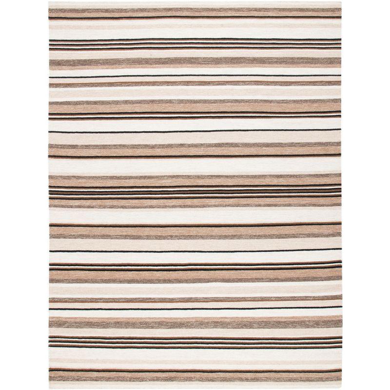 Striped Kilim STK601 Hand Loomed Indoor Area Rug - Natural/Ivory - 9'x12' - Safavieh