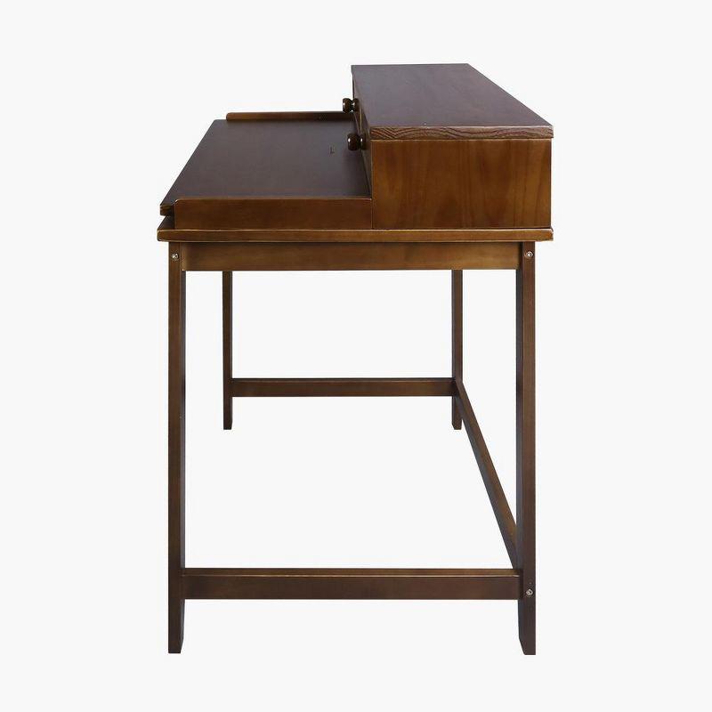 Solid Wood Home Office Computer Desk with Hutch, Pull-out tray