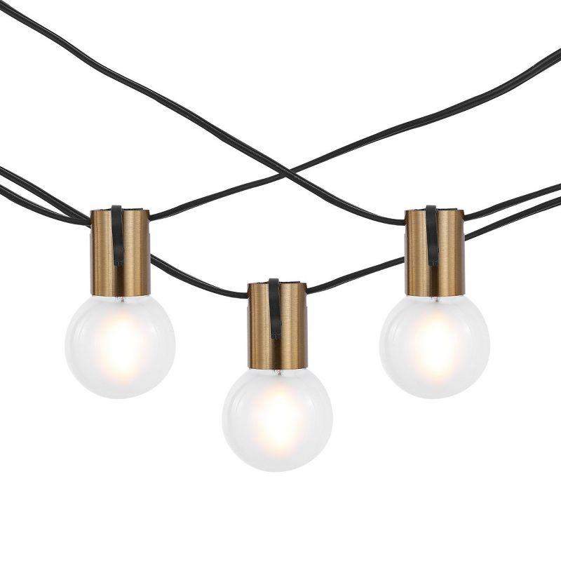 Farrynn Outdoor String Lights - Brass / Black - Safavieh..