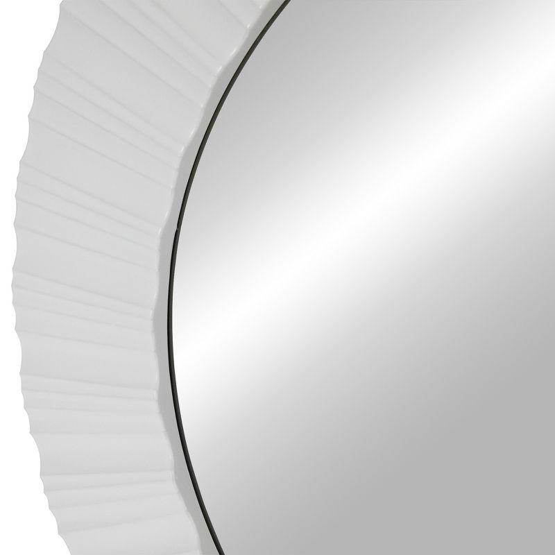 Elegant 20" Contemporary Fluted Round Mirror Wall Decor