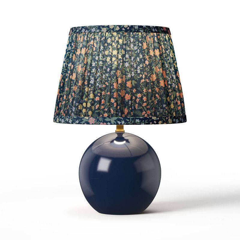 Rifle Paper Co. x Target Round Base Table Lamp - Pleated Mayfair Shade: Ceramic Accent, 60W, Inline Switch, ETL Listed