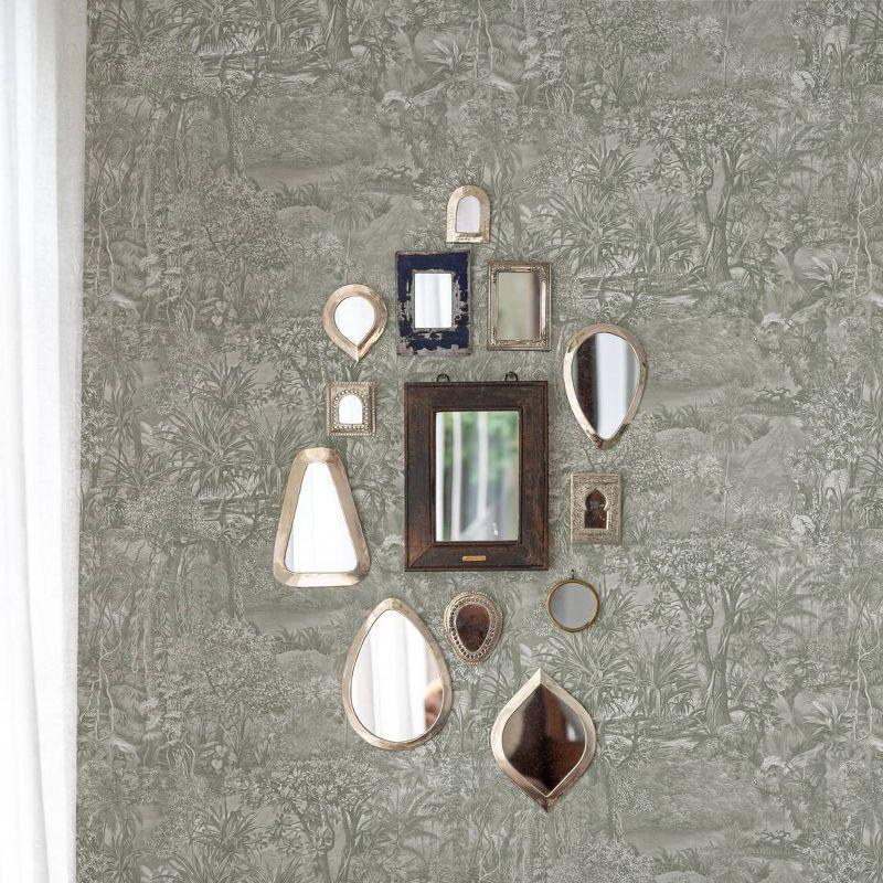 Tempaper & Co. Jungle Toile Removable Peel and Stick Wallpaper, Countryside Gray Toile, 56 sq. ft.: Vinyl Self-Adhesive Botanical Design