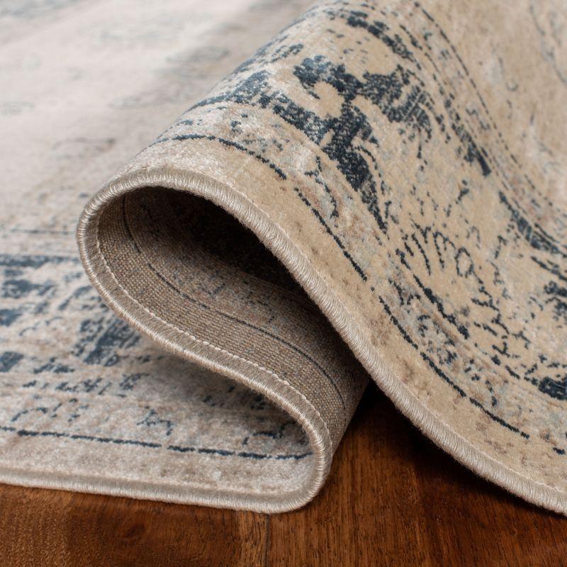 Vintage VTG117 Power Loomed Indoor Skid-Resistant Area Rug - Stone/Blue - 5'3"x7'6" - Safavieh