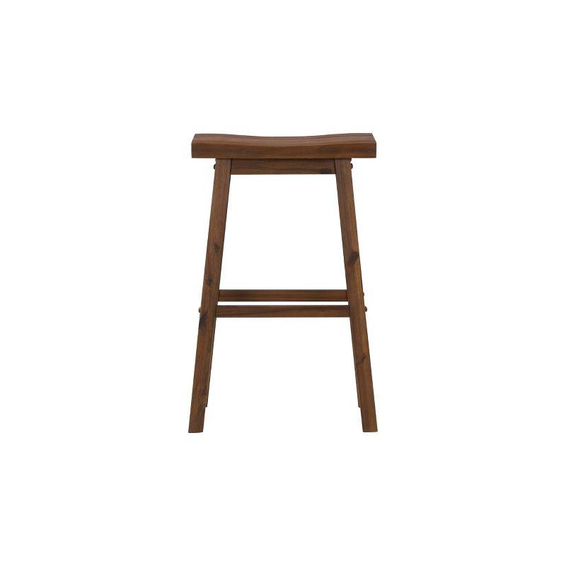 29" Sonoma Saddle Barstool Chestnut - Boraam: Solid Rubberwood, Wire-Brush Finish, Footrests
