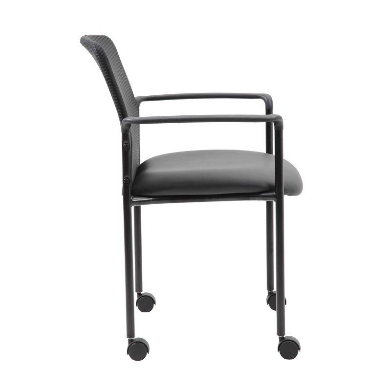 Mesh Guest Chair with Fixed Arms & Metal Frame - Boss Office Products: Stackable, Breathable Back