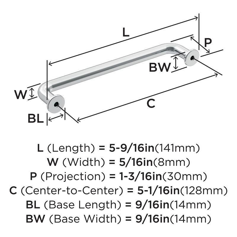 Amerock Factor 5-1/16 inch (128mm) Center-to-Center Polished Chrome Cabinet Pull