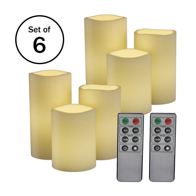 Flameless LED Candles – 6-Piece Remote Controlled Flameless Candle Set for Home, Wedding, Bridal Shower, and Christmas decor by Lavish Home