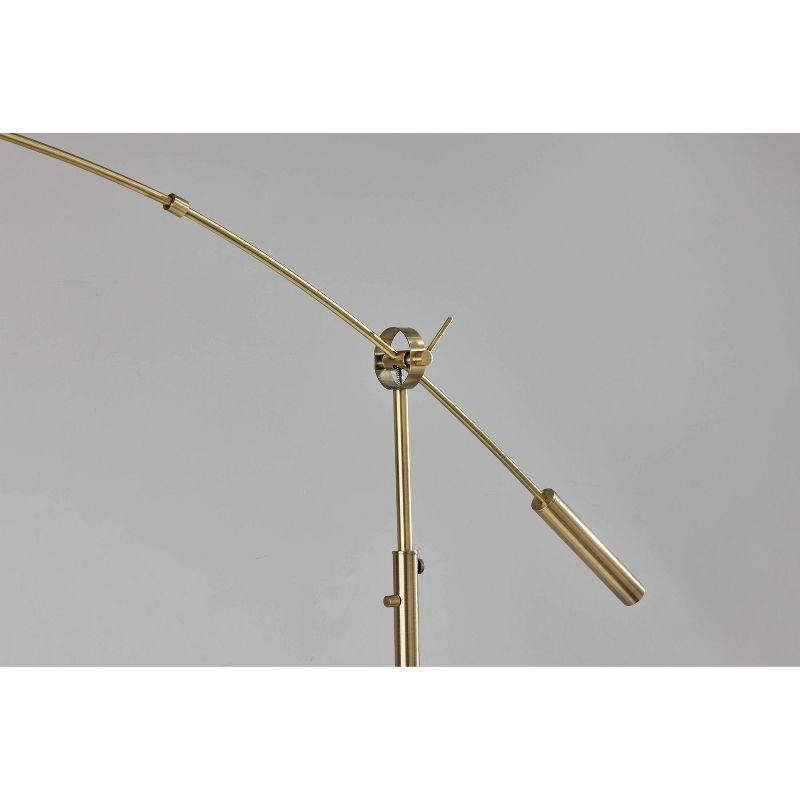Adler Arc Floor Lamp Antique Brass - Adesso: Adjustable, Mid-Century Modern, ETL Listed