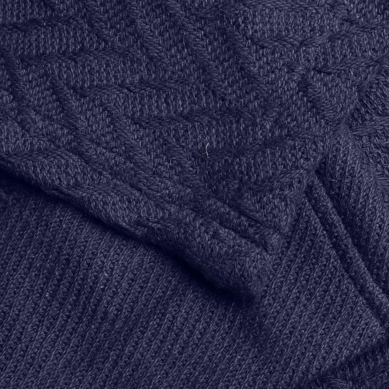 Bed Blanket | Soft 100% Cotton | Herringbone Design | All-Season Thermal Layering by California Design Den - Navy, Twin (62" x 94")