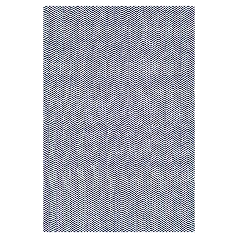 nuLOOM 5'x8' Hand Loomed Kimberley Area Rug Navy: Contemporary Stripe, Flatweave, Cotton, Indoor Use