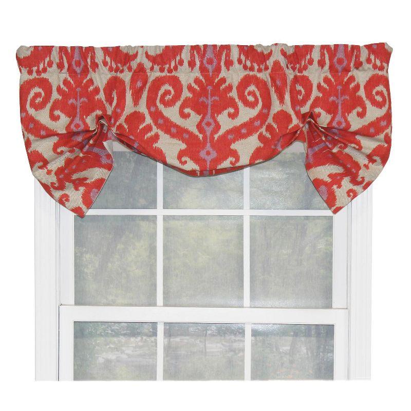 Hibiscus Orange Southwest Design Rod Pocket Window Valance